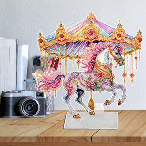 Carousel-Single Side Drill-Acrylic Diamond Desktop Ornament