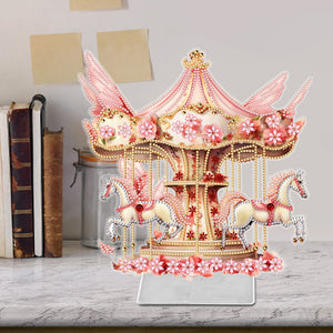 Carousel-Single Side Drill-Acrylic Diamond Desktop Ornament