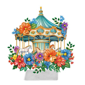 Carousel-Single Side Drill-Acrylic Diamond Desktop Ornament