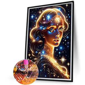 Girl-Full Round Diamond Painting-45x60cm-Large Size