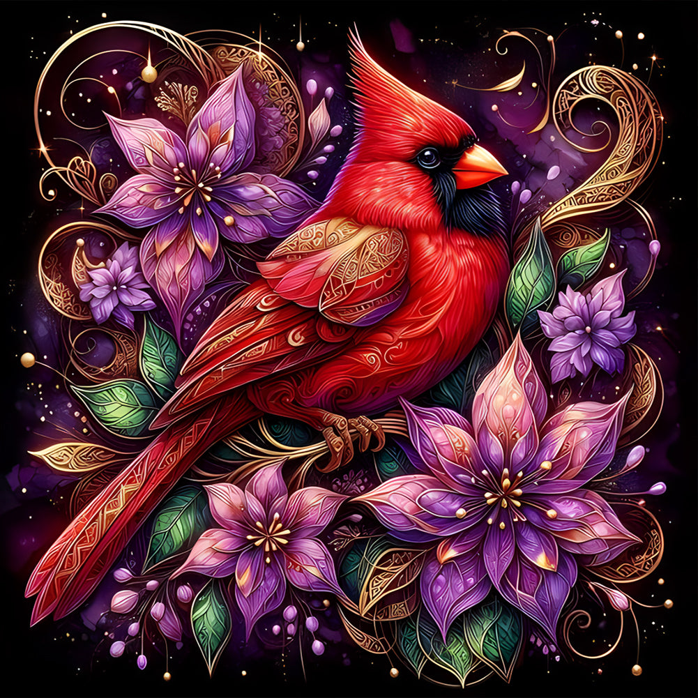 Cardinal Cattle-Full Round Diamond Painting-40x40cm