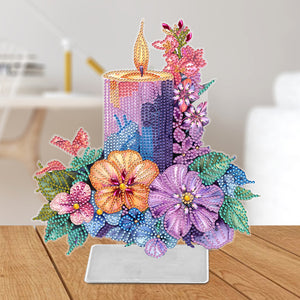 Candle Flower-Single Side Drill-Acrylic Diamond Desktop Ornament