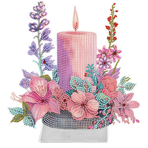 Candle Flower-Single Side Drill-Acrylic Diamond Desktop Ornament