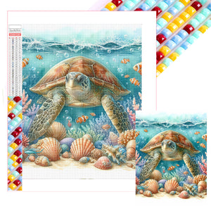 Sea Turtles-Full Square Diamond Painting-30x40cm