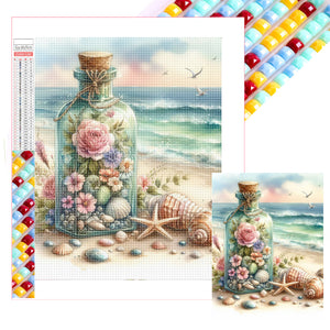 Seaside Wandering Bottle-Full Square Diamond Painting-30x40cm