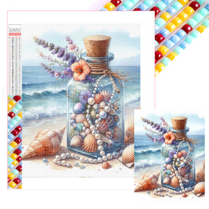 Seaside Wandering Bottle-Full Square Diamond Painting-30x40cm