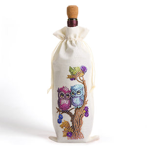 Flower Animal-Diamond Wine Bottle Bags Covers