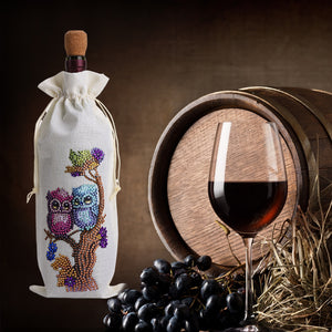 Flower Animal-Diamond Wine Bottle Bags Covers