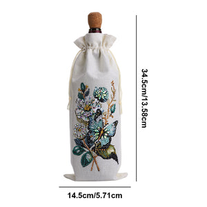 Flower Animal-Diamond Wine Bottle Bags Covers