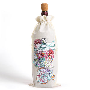 Flower Animal-Diamond Wine Bottle Bags Covers