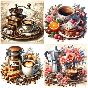 Coffee Leisure Time-Full Round Diamond Painting-30x30cm