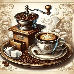 Coffee Leisure Time-Full Round Diamond Painting-30x30cm