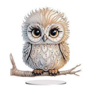 Mermaid Owl-Single Side Drill-Acrylic Diamond Desktop Ornament