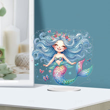 Load image into Gallery viewer, Mermaid Owl-Single Side Drill-Acrylic Diamond Desktop Ornament
