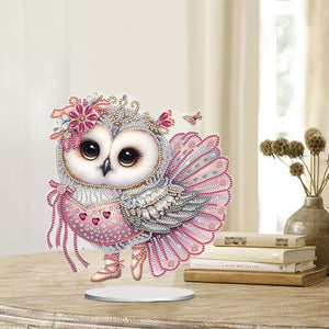 Mermaid Owl-Single Side Drill-Acrylic Diamond Desktop Ornament