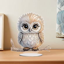 Load image into Gallery viewer, Mermaid Owl-Single Side Drill-Acrylic Diamond Desktop Ornament
