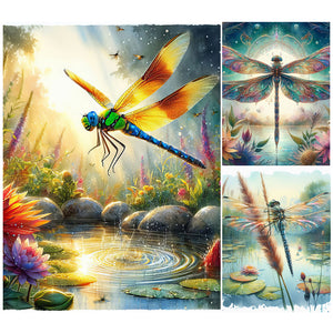 Dragonfly-Full Round Diamond Painting-30x40cm