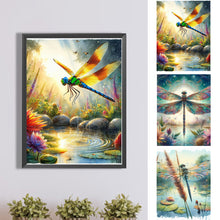 Load image into Gallery viewer, Dragonfly-Full Round Diamond Painting-30x40cm
