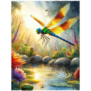 Dragonfly-Full Round Diamond Painting-30x40cm