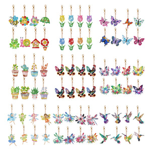 6/8Pcs/Set Animal-Double Side Drill-Diamond Keychain