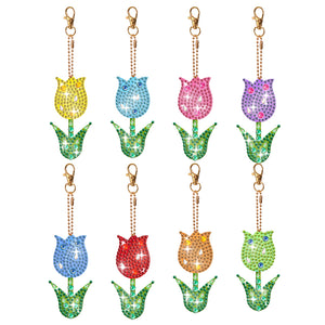 6/8Pcs/Set Animal-Double Side Drill-Diamond Keychain