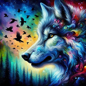 Wolf-Full Round Diamond Painting-50x50cm