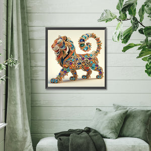 Lion cat-Partial Special Diamond-30x30cm