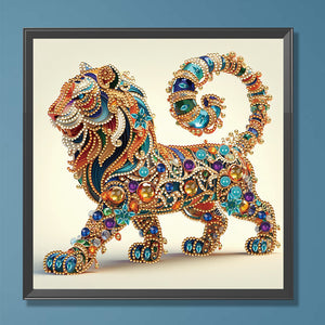 Lion cat-Partial Special Diamond-30x30cm