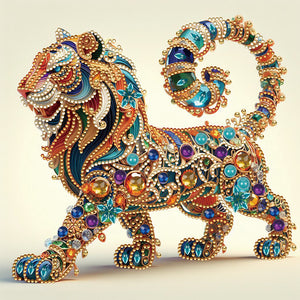 Lion cat-Partial Special Diamond-30x30cm