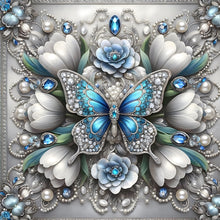 Load image into Gallery viewer, Butterfly Flowers-Full Round Diamond Painting-30x30cm
