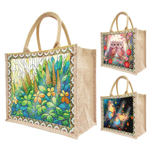 Butterfly Owl-Diamond Painting Shopping Bag(With Two Carvas)