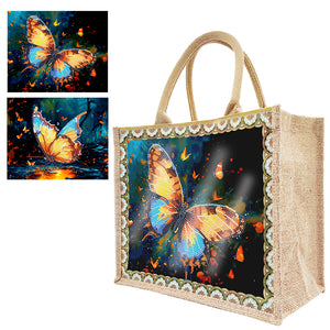 Butterfly Owl-Diamond Painting Shopping Bag(With Two Carvas)