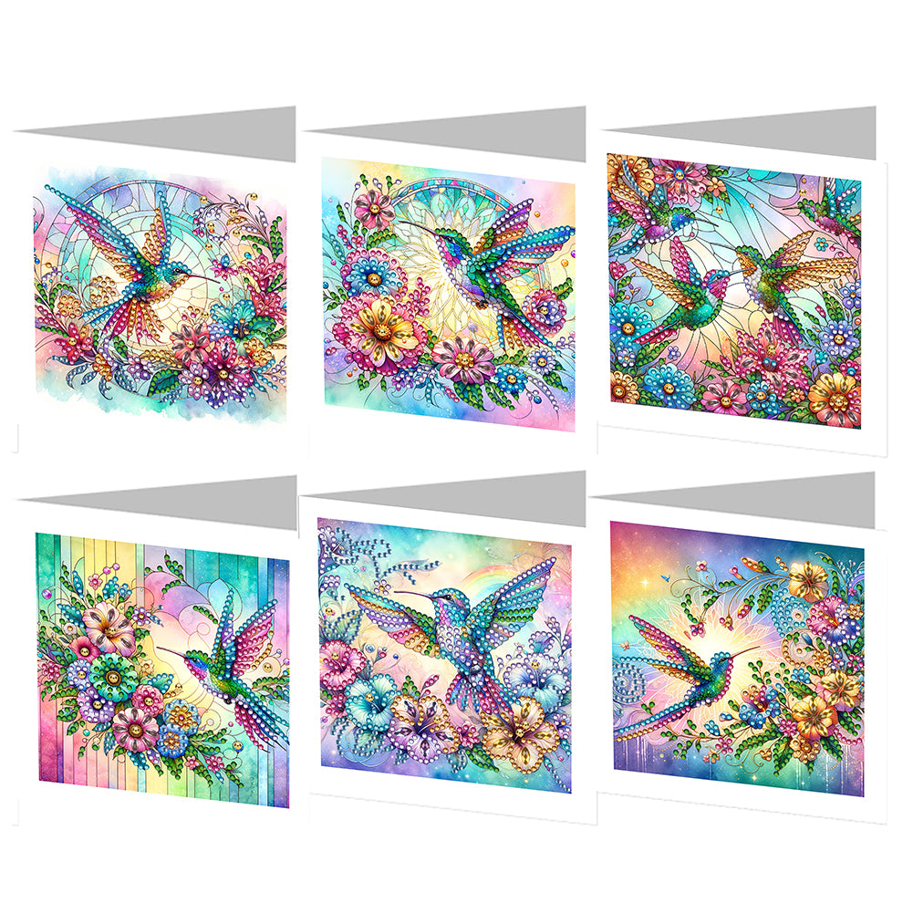 6Pcs/Set Rainbow Garden-Diamond Greeting Cards