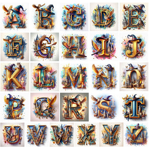 Harry Potter 26 Alphabet-Full Square Diamond Painting-30x30cm