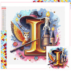 Harry Potter 26 Alphabet-Full Square Diamond Painting-30x30cm