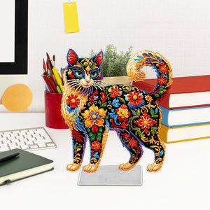 Cat-Single Side Drill- Acrylic Diamond Desktop Ornament