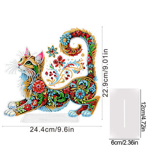 Cat-Single Side Drill- Acrylic Diamond Desktop Ornament