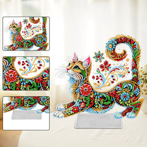 Cat-Single Side Drill- Acrylic Diamond Desktop Ornament