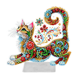 Cat-Single Side Drill- Acrylic Diamond Desktop Ornament