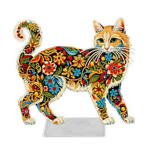 Cat-Single Side Drill- Acrylic Diamond Desktop Ornament