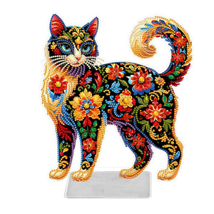 Cat-Single Side Drill- Acrylic Diamond Desktop Ornament