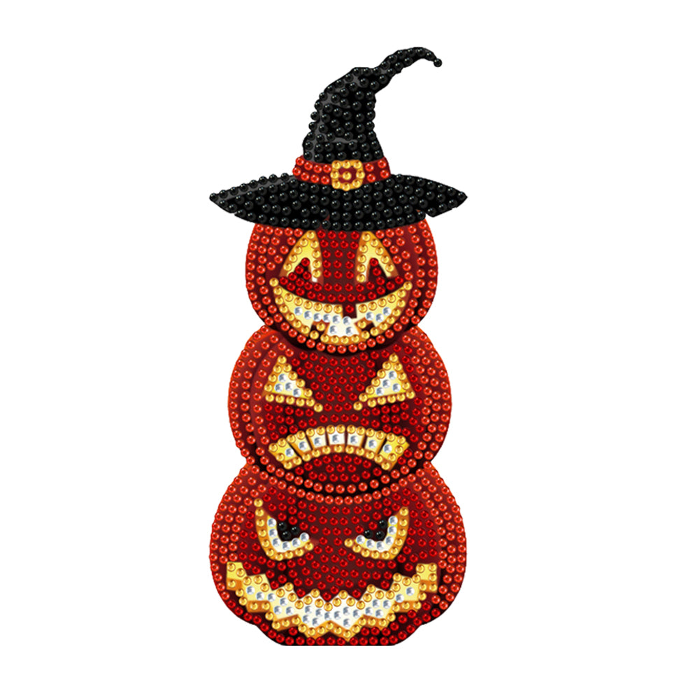 Pumpkin-Single Side Drill-Shaking Head Acrylic Diamond Desktop Ornament