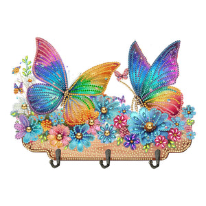 Flower Cat-Diamond Art Craft Wall Hooks