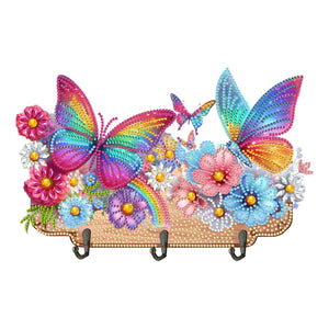 Flower Cat-Diamond Art Craft Wall Hooks