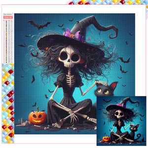 Halloween Witch-Full Square Diamond Painting-30x30cm