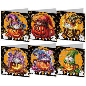 5/6Pcs/Set Halloween-Diamond Greeting Cards