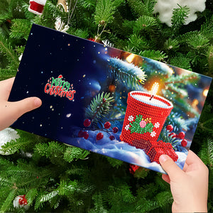 12Pcs/Set Christmas-Diamond Greeting Cards