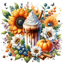 Load image into Gallery viewer, Coffee Flower-Full Round Diamond Painting-40x40cm
