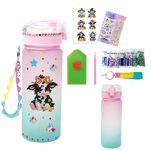 470ml Flower Animal-DIY Diamond Painting Cup Kit Diamond Decorate Water Bottle Art