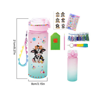 470ml Flower Animal-DIY Diamond Painting Cup Kit Diamond Decorate Water Bottle Art